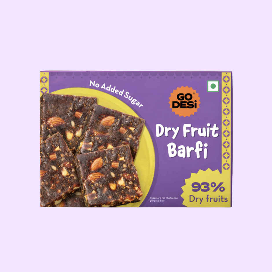 GO DESi Dry Fruit Barfi | 93% Dry Fruit | No Added Sugar