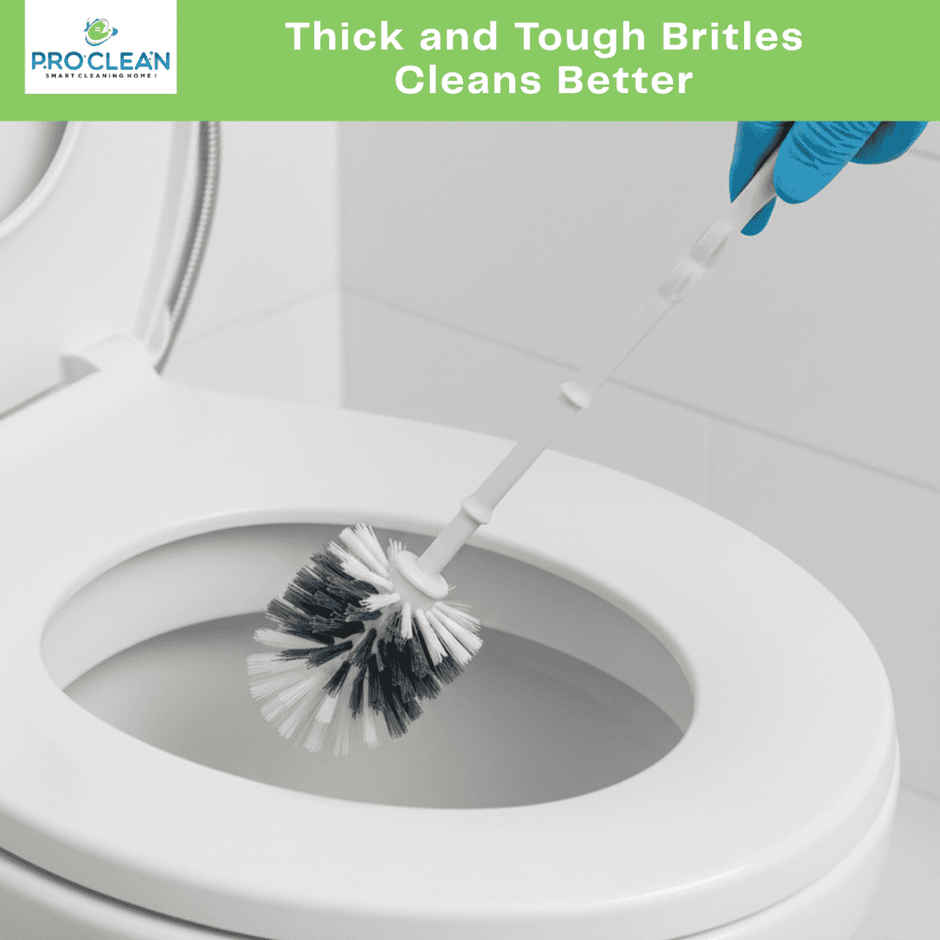 Proclean Round Toilet Brush with Square Holder Stand | Colour May Vary