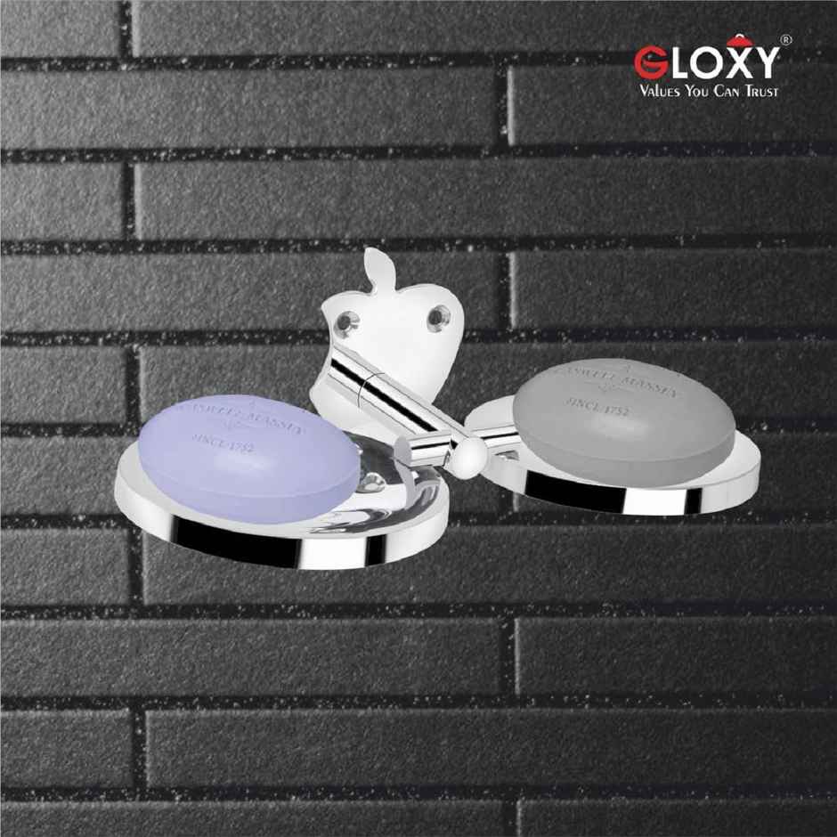 Gloxy Stainless Steel Double Soap Dish | Rust Proof Soap Stand | Bathroom Accessories SS304