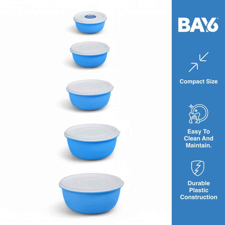 BAY6 Round Container Set With Lid - Blue 5pcs