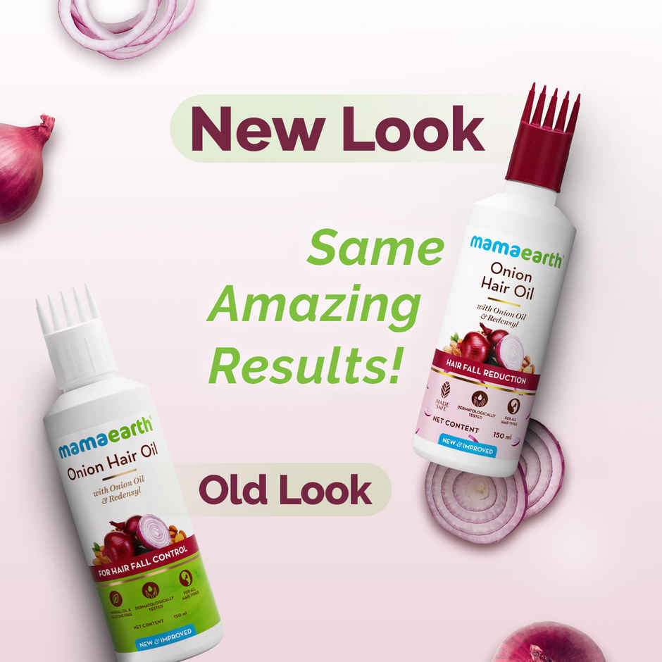 Mamaearth Onion Hair Oil for Hair Fall Control with Onion & Redensyl