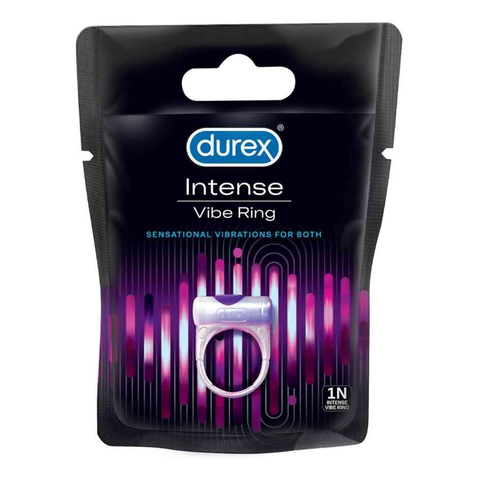 Durex Extra Time Condoms(10pc) & Durex Intense Vibe Ring For Extra Pleasure For Men & Women | Compatible With Condoms & Lubes(1pc) Combo