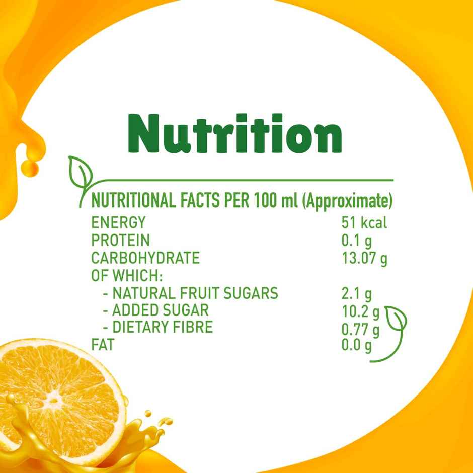 B Natural Orange Juice, Enriched with Vitamin C & E