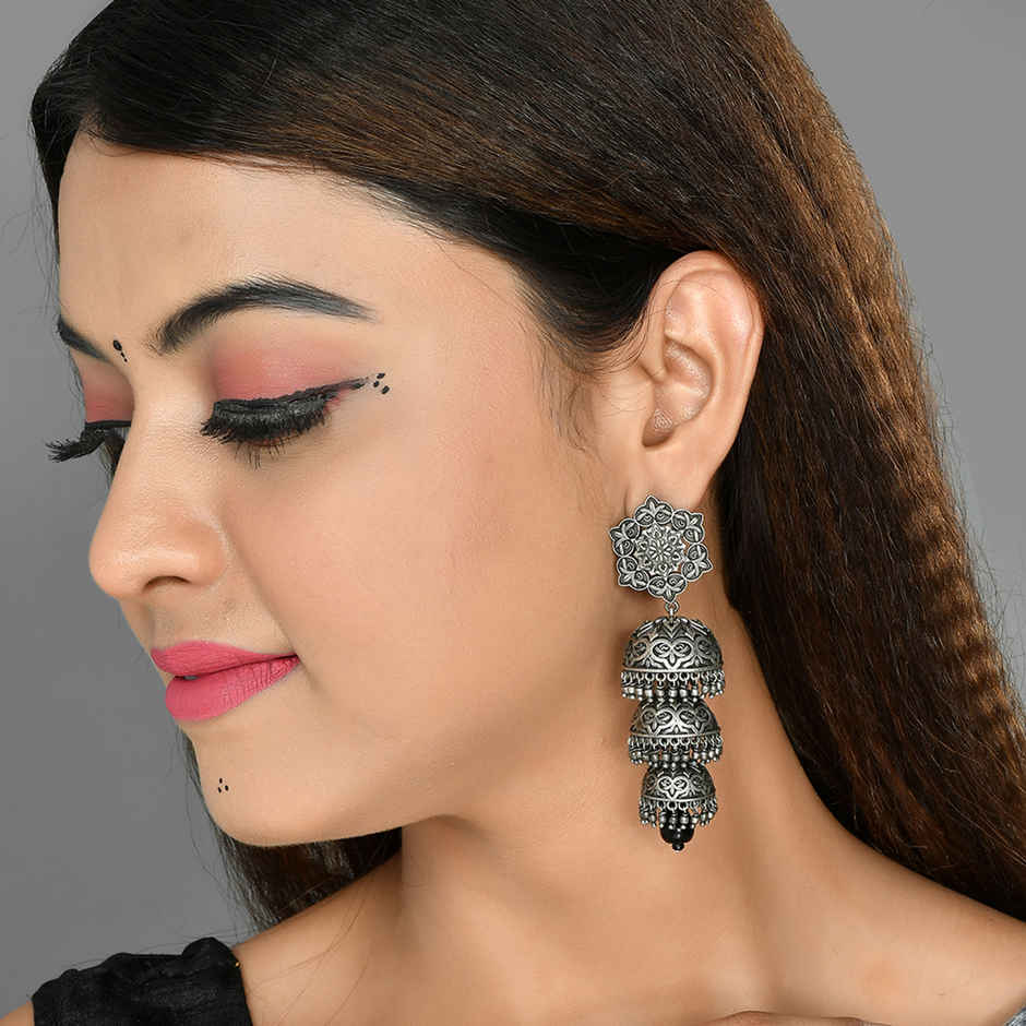 Voylla Nrityotsava Falguni 3 Layers Jhumka Earrings