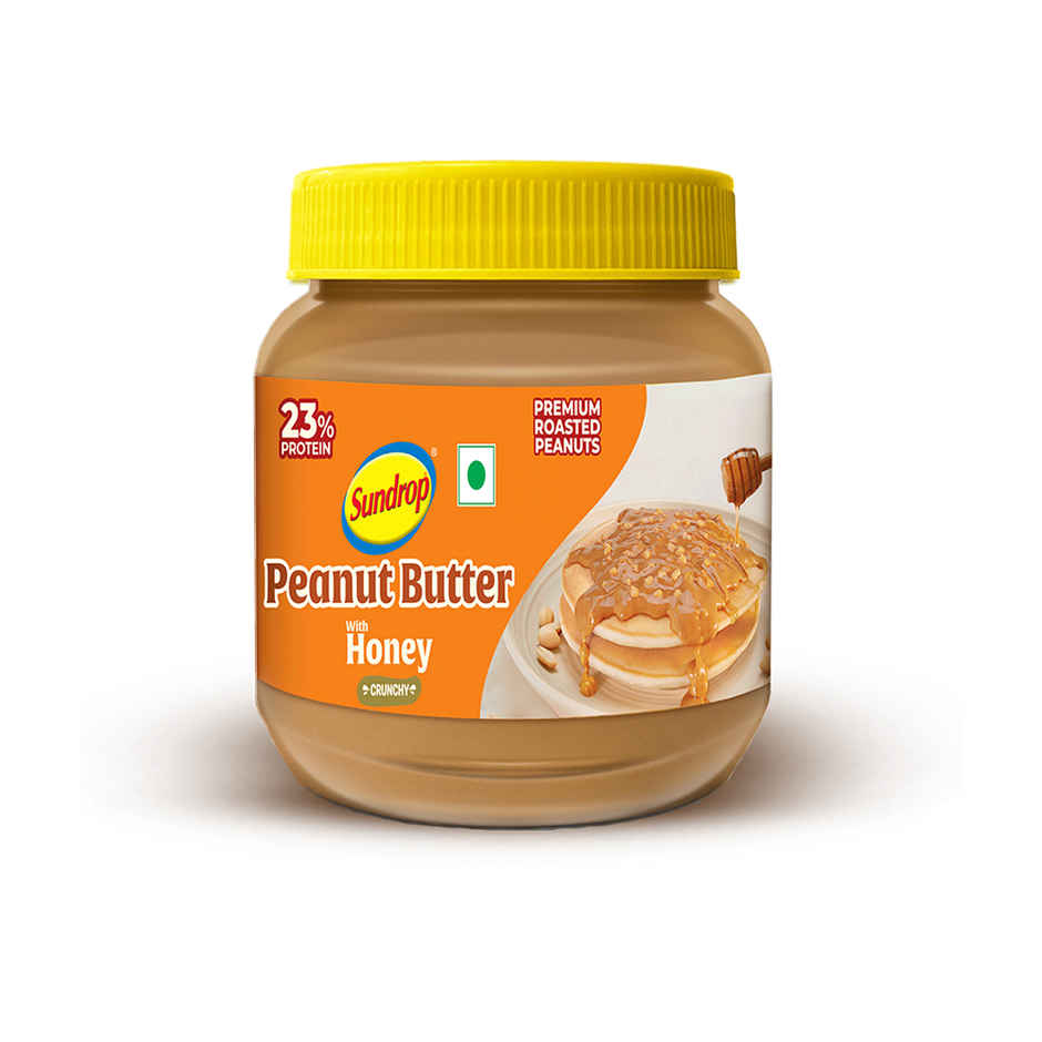 Sundrop Peanut Butter with Honey | Crunchy | 23% Protein |Premium Roasted Peanuts|No Preservatives