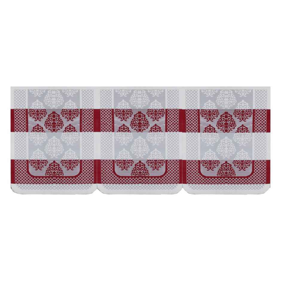 Romee Maroon & Beige Damask Printed 5-Seater Net Sofa Cover