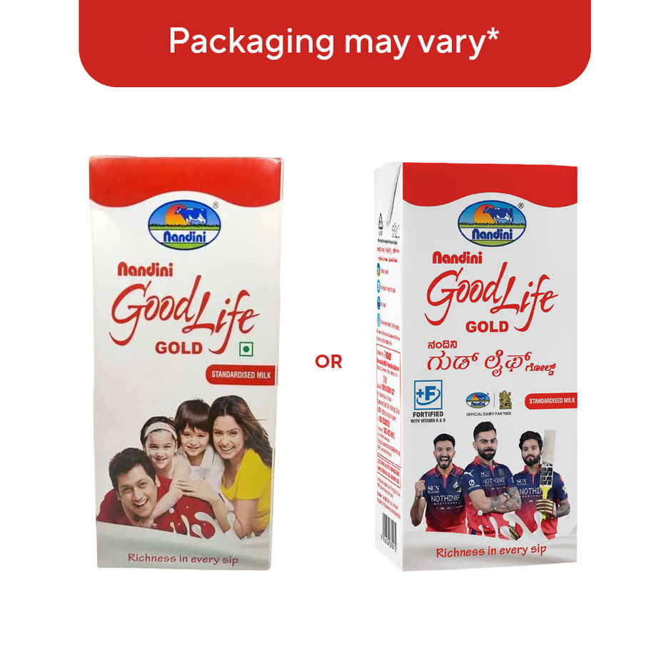 Nandini Goodlife Gold UHT Milk (Tetra Pack) Combo