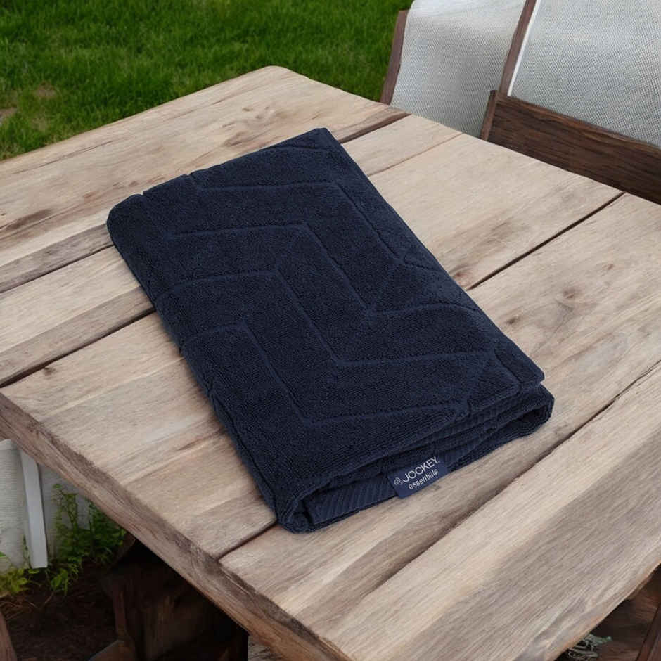 Jockey T102 Men's Cotton Terry Ultrasoft and Durable Patterned Bath Towel | Navy