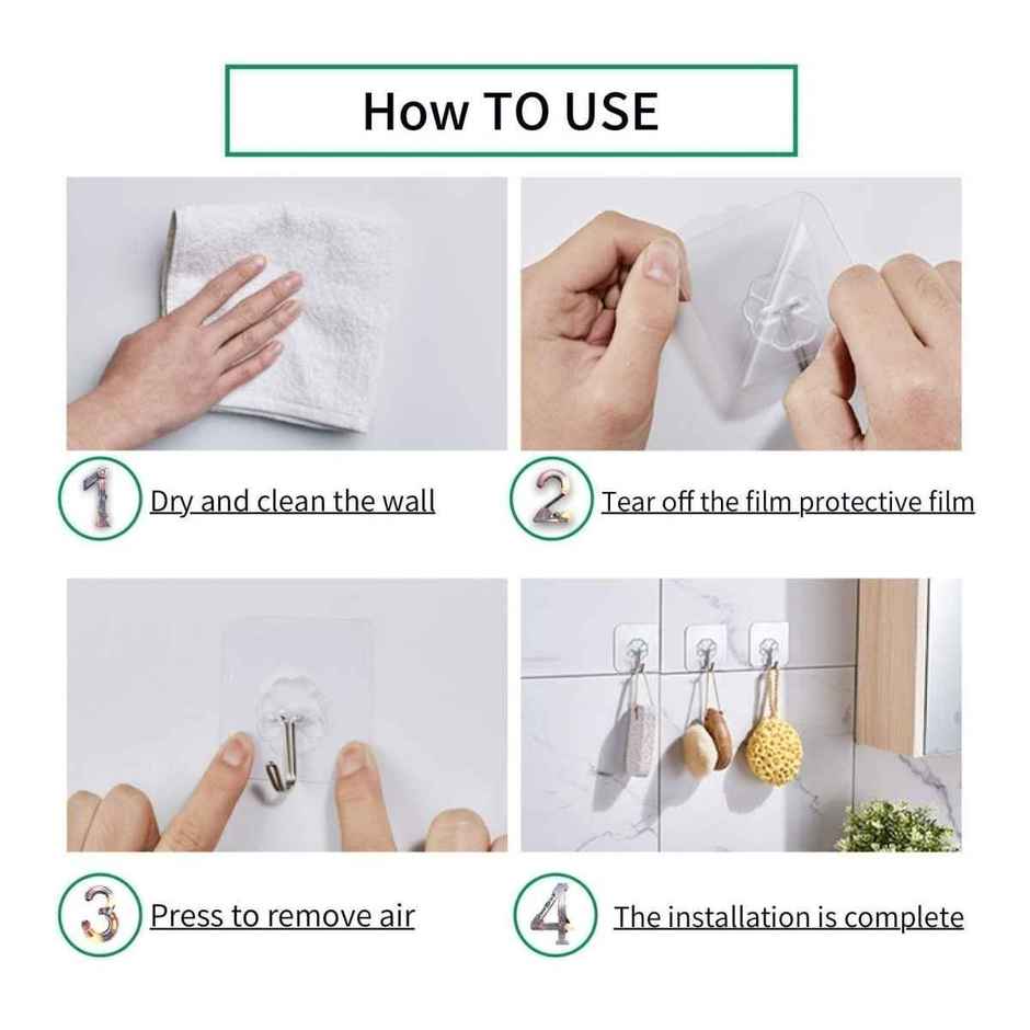 Daluci Strong Adhesive Hook For Home-Office and Kitchen Use