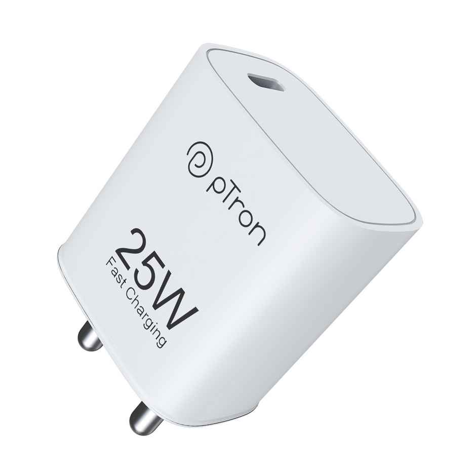 pTron - Samsung Charger Volta FC19 25W | Type-C | For S20 FE-S20+-S21-S21+-S21 FE-S21 Ultra - White