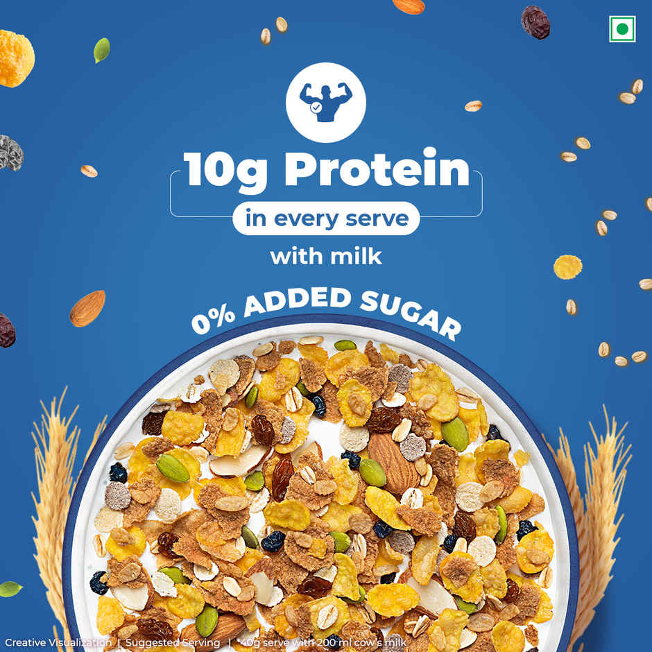 Kellogg's Muesli 0% Added Sugar | 12 in 1 Power Breakfast |High Protein