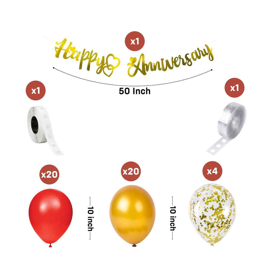 Party Propz Anniversary Decoration Items - Pack Of 47
