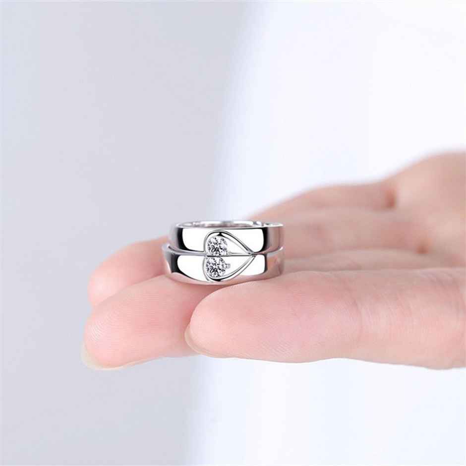 Fashion Frill Women's Heart Rings Silver Onesize