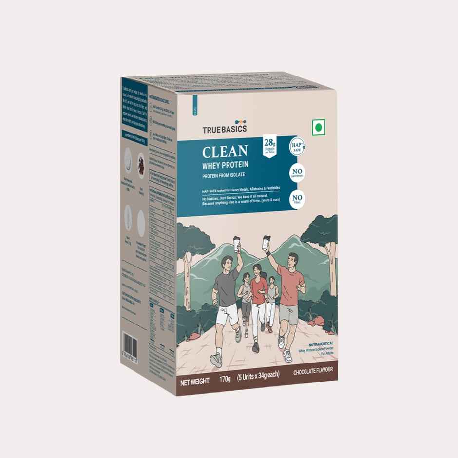 TrueBasics Clean Whey Pure Protein Isolate Powder (Chocolate)