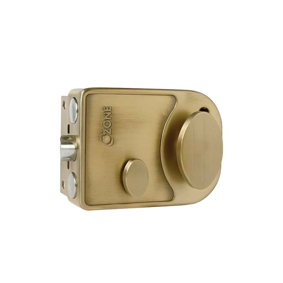 Ozone Night Latch | Single Latch + Double Bolt | Door Thickness 30-70 MM | Antique Brass Finish