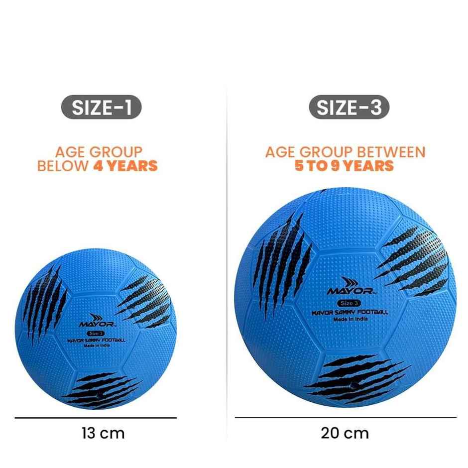 Mayor Sammy Soft Rubber Kids Football For Age Group Below 9 Years - Size- 3 (Pack Of 1, Blue)