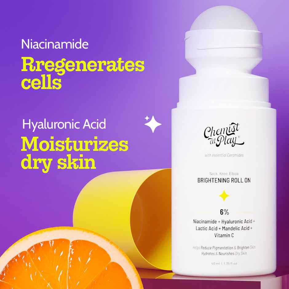 Chemist at Play Neck, Knee, Elbow Brightening Roll On Brightens Skin & Removes Pigmentation