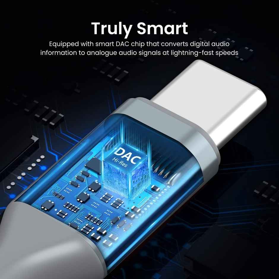 Portronics Ikonnect C, Type-C To 3.5Mm Female Aux Port - Black