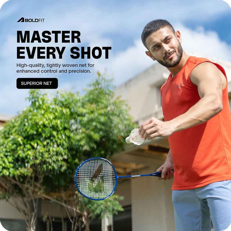 Boldfit Badminton Rackets Aluminium Shuttle Bat With Full Cover Bag - Orange