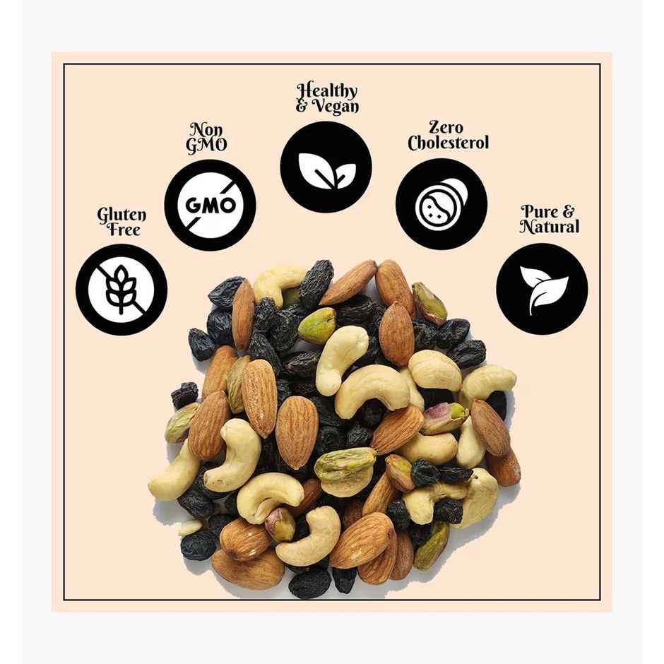 Wonderland Foods Trail Mix | Roasted & Salted Almonds, Pistachio Kernels & Seedless Black Raisins