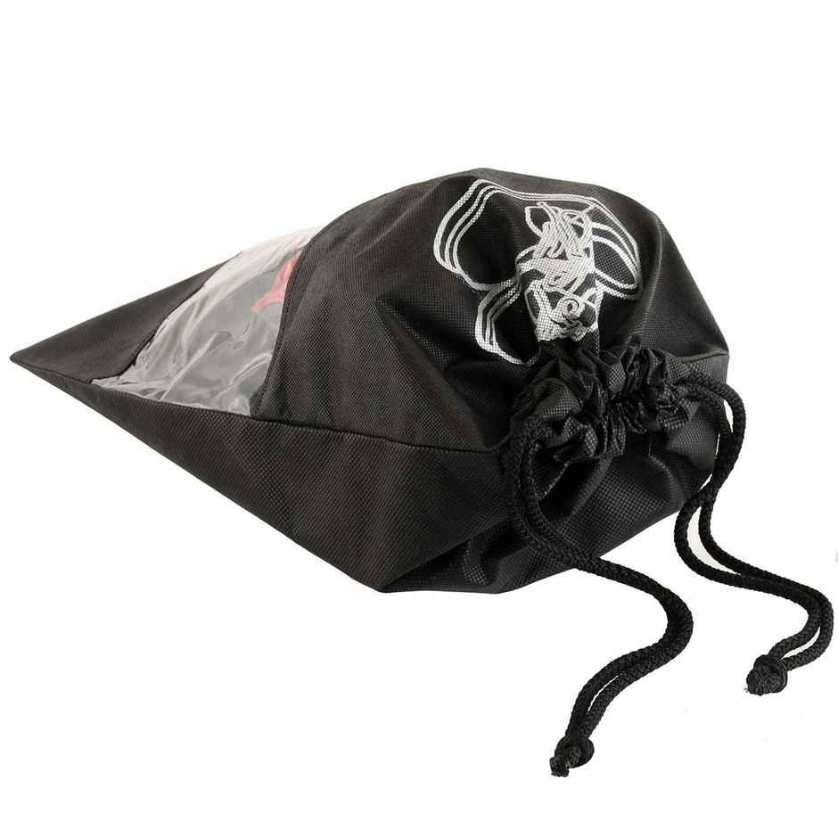 Kuber Industries Pack of 6 Non Woven Shoe Cover/String Bag Organizer with Transparent Window|Black)