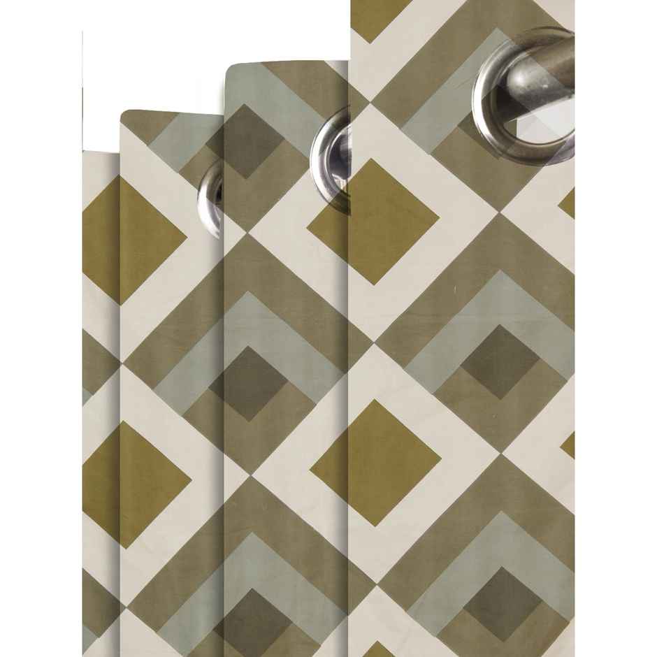 BAY6 Polyester Long Door Curtains - Set of 2 - (8x4 ft) - Dark Green