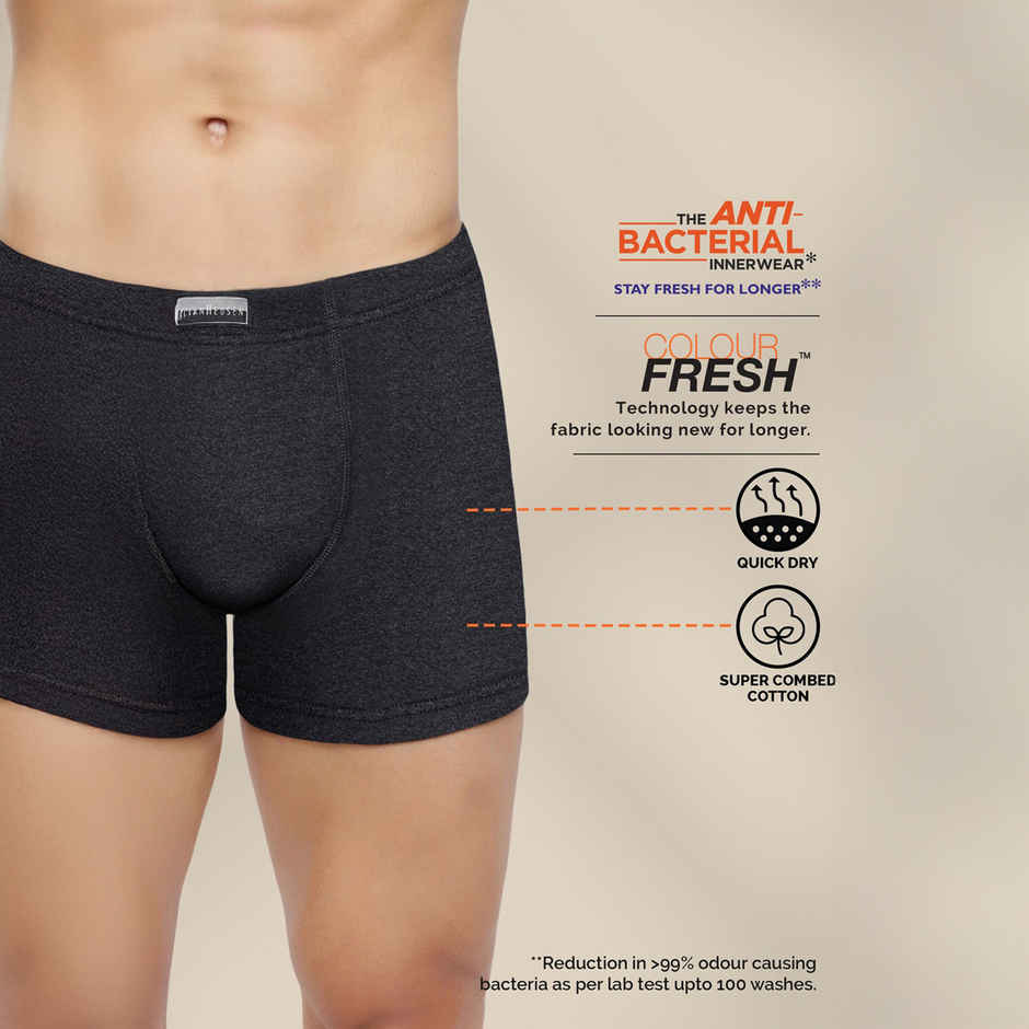 Van Heusen Men Pure Black, Dark Grey,Peat Pack Of 3 Combed Anti Bacterial Boxer Briefs |XXL
