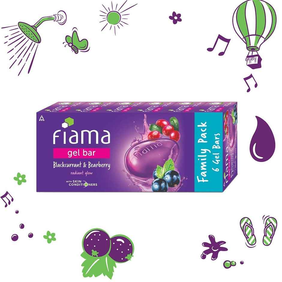 Fiama Gel Bar Blackcurrant And Bearberry, With Skin Conditioners For Radiant Skin
