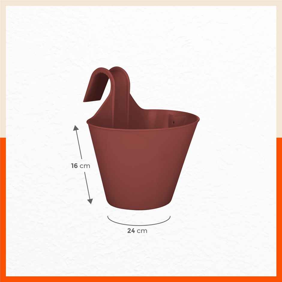 Bathla Hanging Oval Planters Pots for Home - Set of 3 - KAI | Drainage Notch