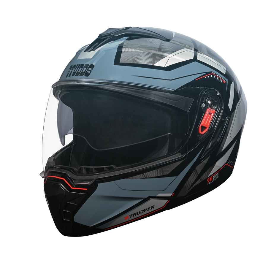 Studds Trooper D2 ISI-DOT CertifiedFlip-up Helmet with Dual Visor |Black N4 - XL