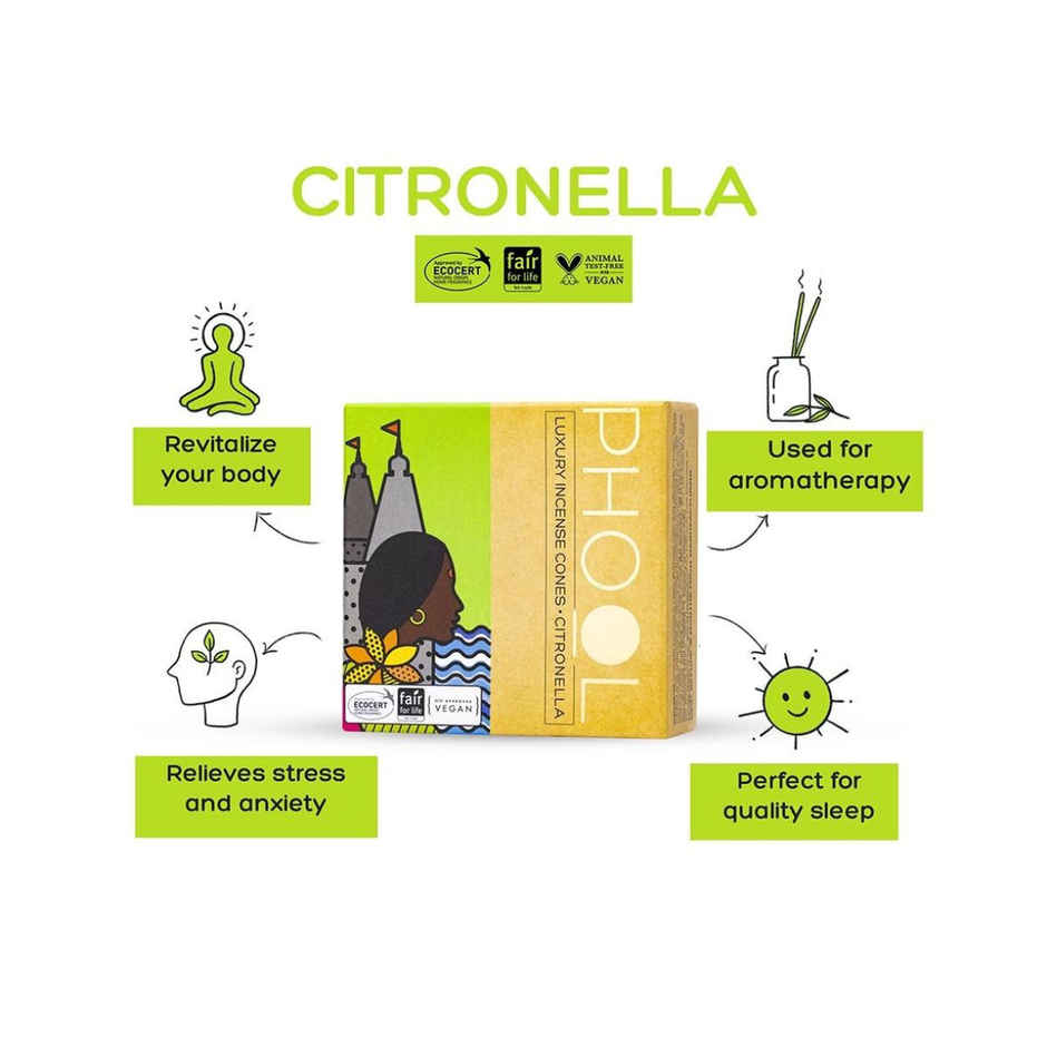 Phool Citronella & Eucalyptus Dhoop Cones Mosquito Repellent