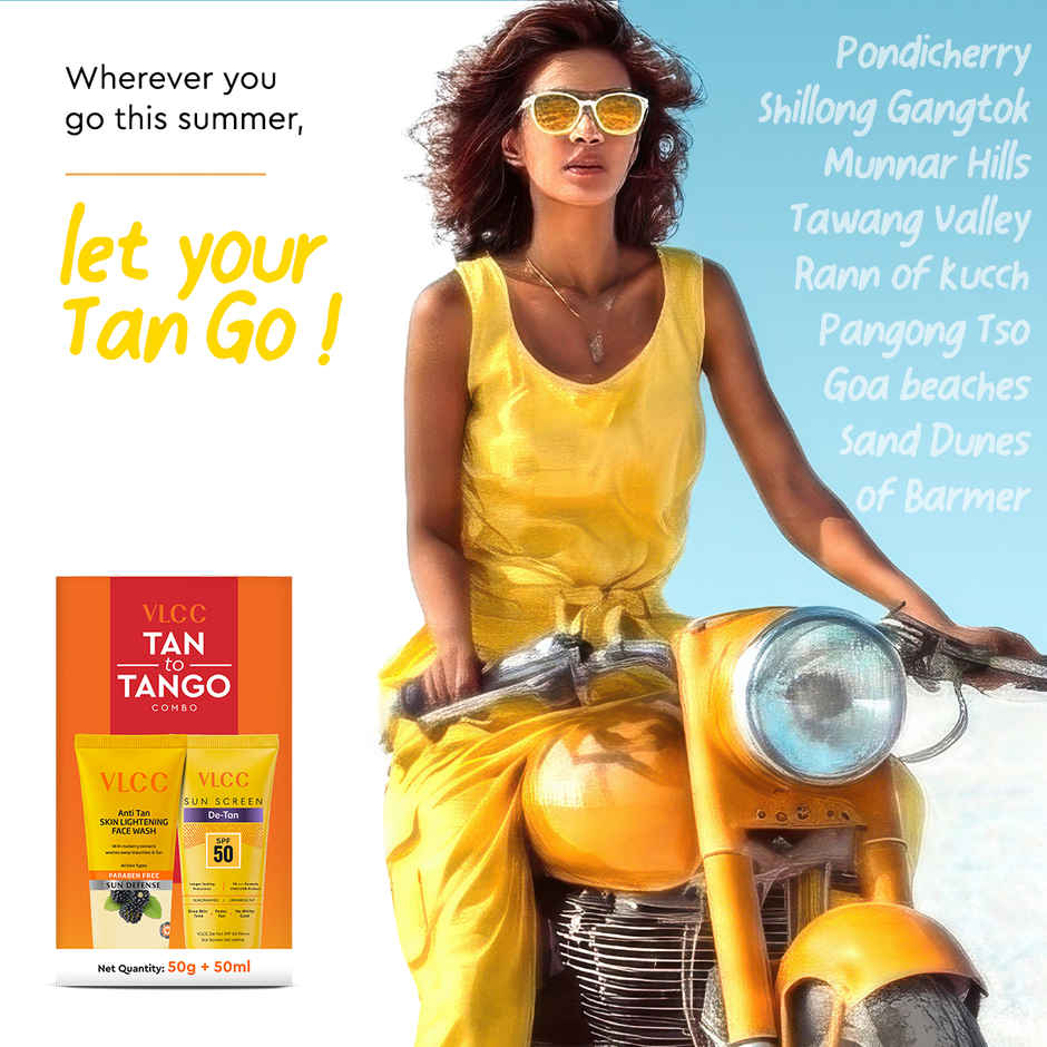 VLCC Tan to Tango Combo | De-Tan Sunscreen SPF 50 | Anti Tan Skin Lightening Face Wash