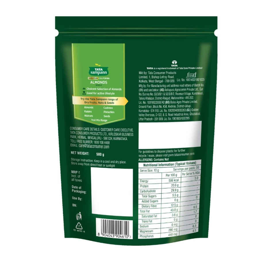 Tata Sampann Totally Pure California Almonds/Badam Giri | Whole Premium Quality