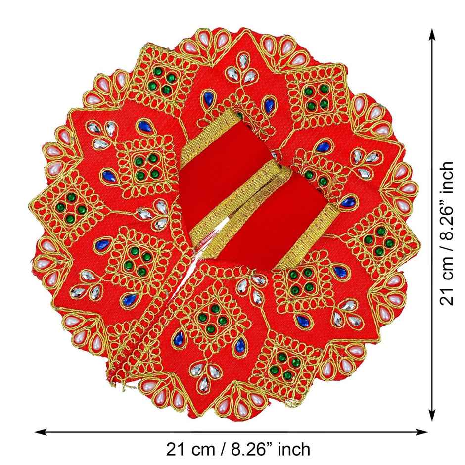 Red Decorative Laddu Gopal Dress for Idol (Size 4) | Krishna Costume | Krishna Janmastami Special (Ecraftindia)