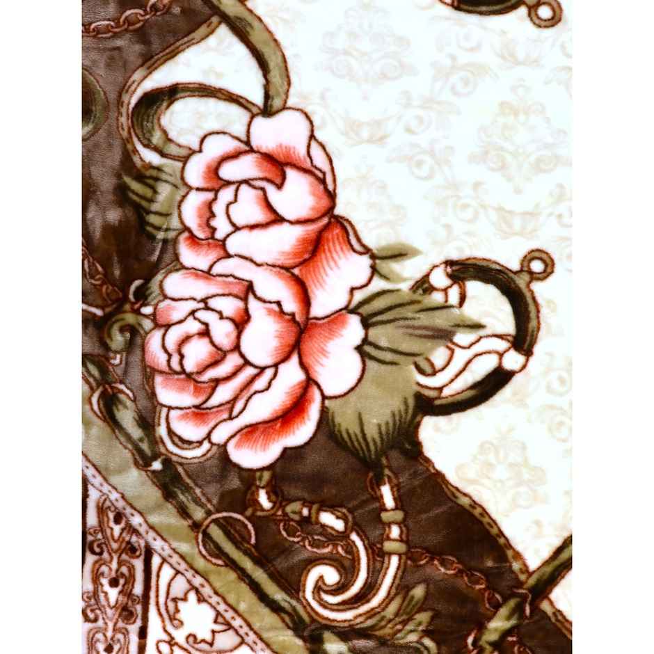 Signature 570 Gsm Polyester Brown Heavy Winter Super Soft Double Bed Mink Blanket