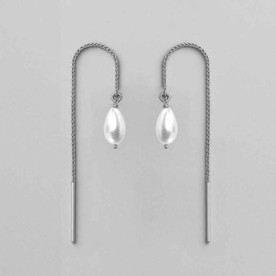 Unniyarcha 92.5 Silver Pearl Sui Dhaga Earring