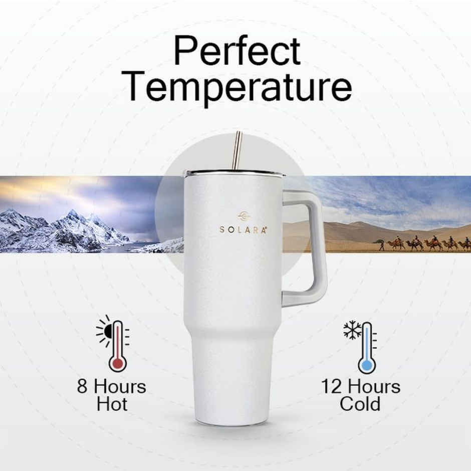 Solara 1.2 Liter Insulated Elixir Tumbler With Lid And Straw For Travel, Office, Home