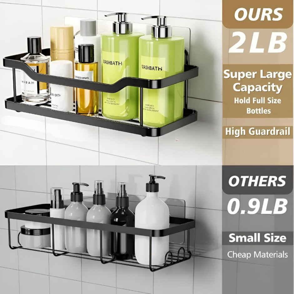 Zedak Self Adhesive Multipurpose Shelf | Black