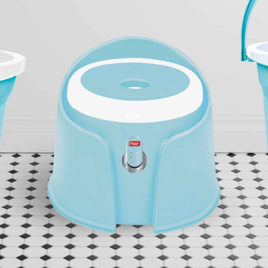 Flair Estella Home Stool 14 - Blue - Plastic Stool For Bathroom