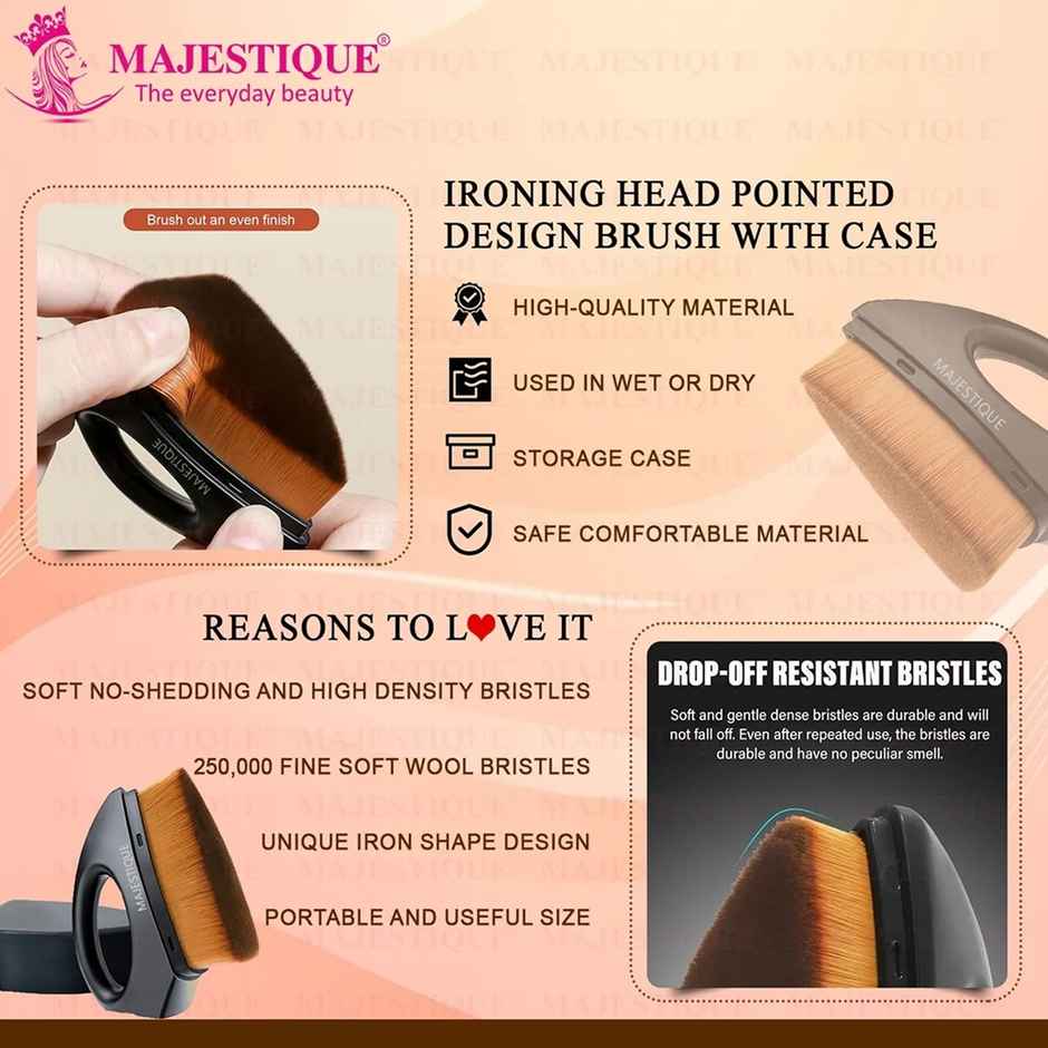 Majestique Iron Shape Foundation Brush - Magic Blender Brush | High-Density Multifunctional | Black
