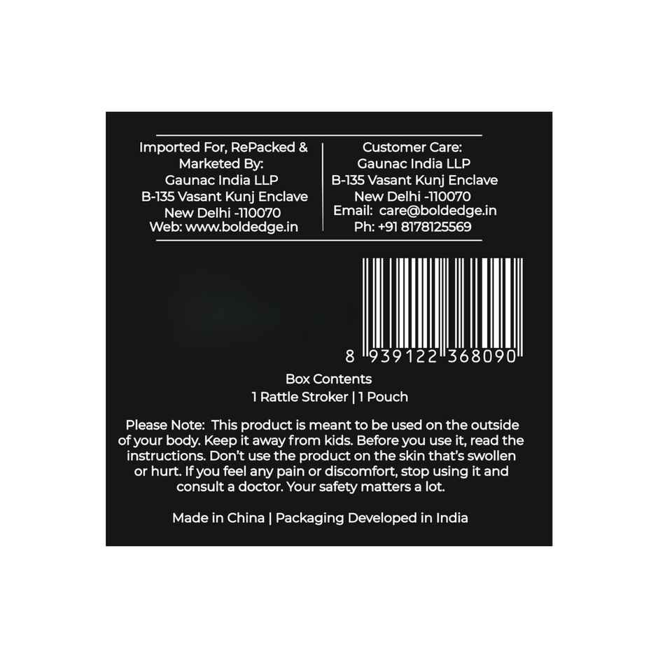 Boldedge Rattle Sleeve Stroker Massager - Blue