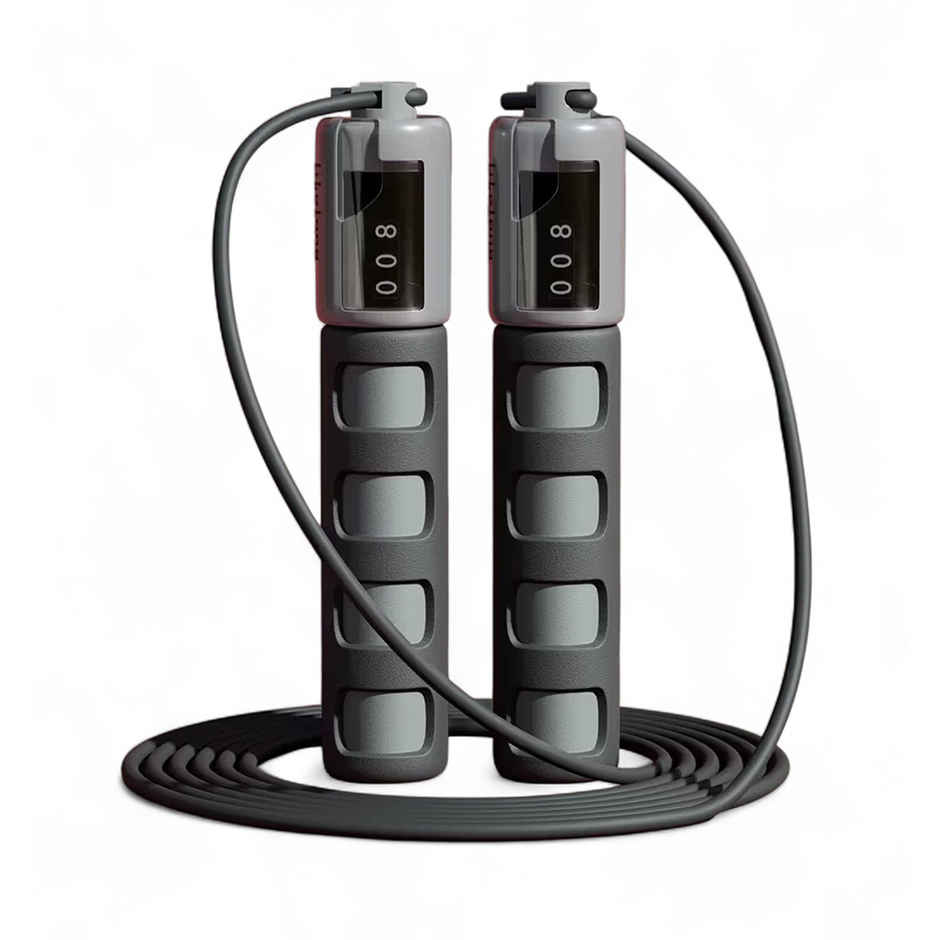 Lifelong LLSR06 Skipping Rope with Counter | Tangle-Free, 290cm (Grey)