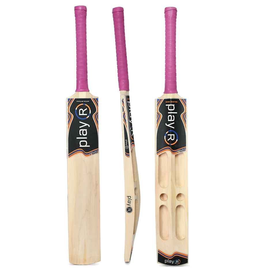 Playr Unisex Adult Cricket Fluid Tennis Kashmir Willow Bat For All Season 5 - Fluorescent Orange