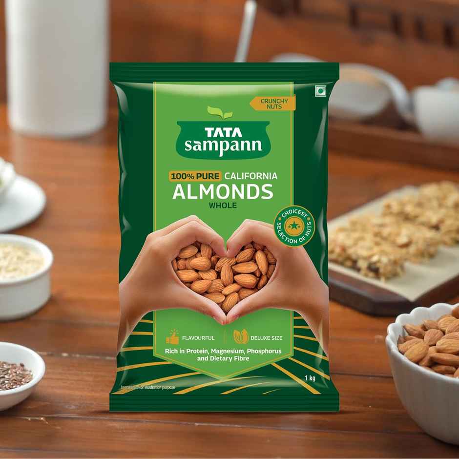 Tata Sampann Totally Pure California Almonds/Badam Giri | Whole Premium Quality