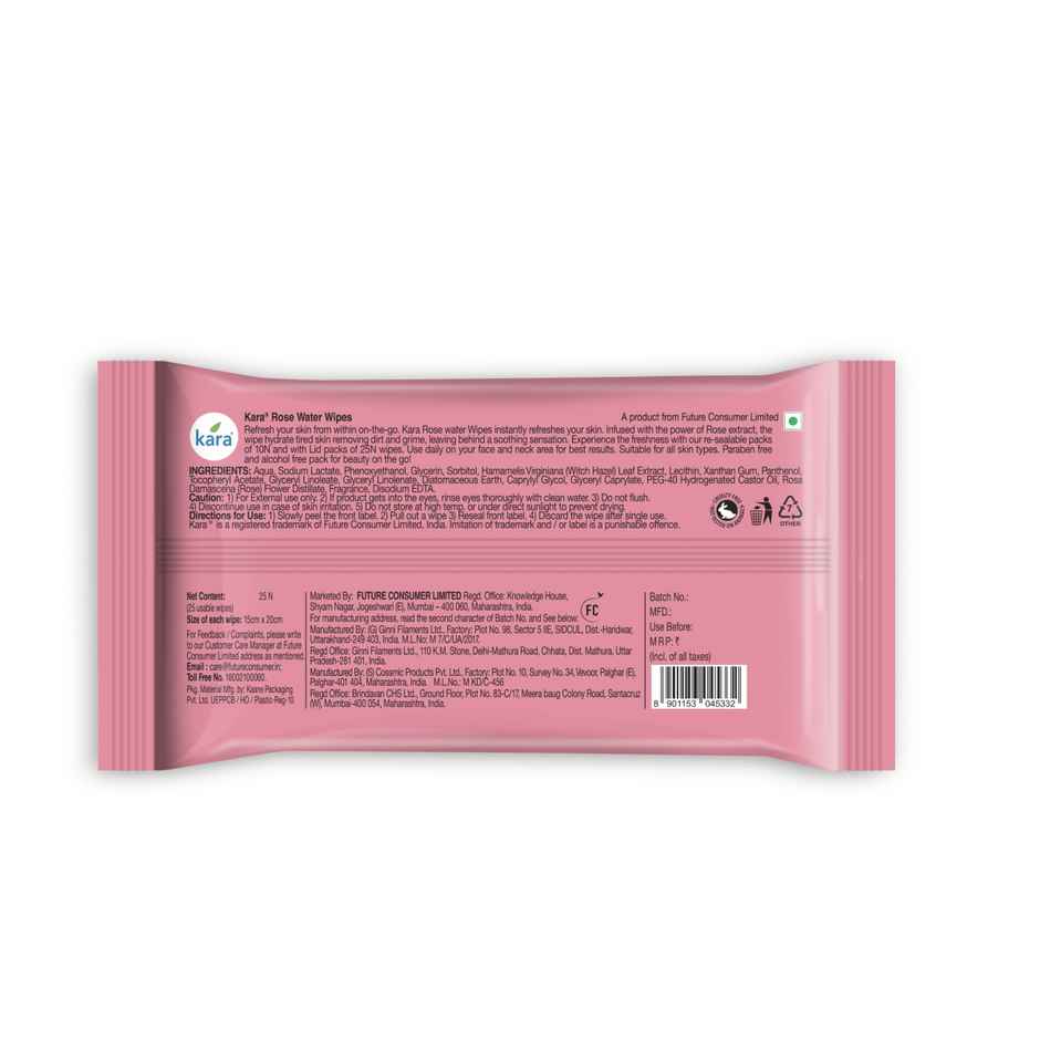 Kara Rose Water Wipes | 25 Pulls Per Pack