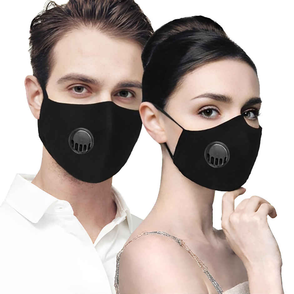 N99 AntiPollution Reusable Cotton Face Mask with Replaceable Filters | Black