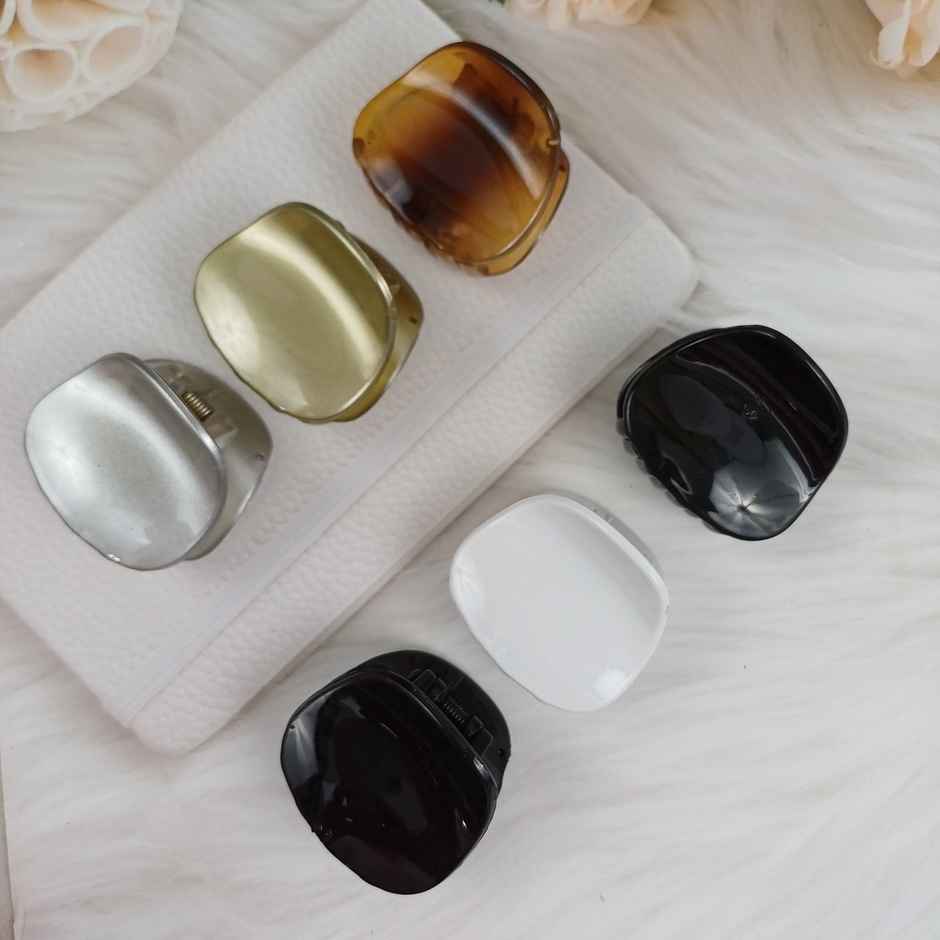 The Opal Factory Oval Claw Clips for Girls and Women | Set of 6 | Small | Glossy