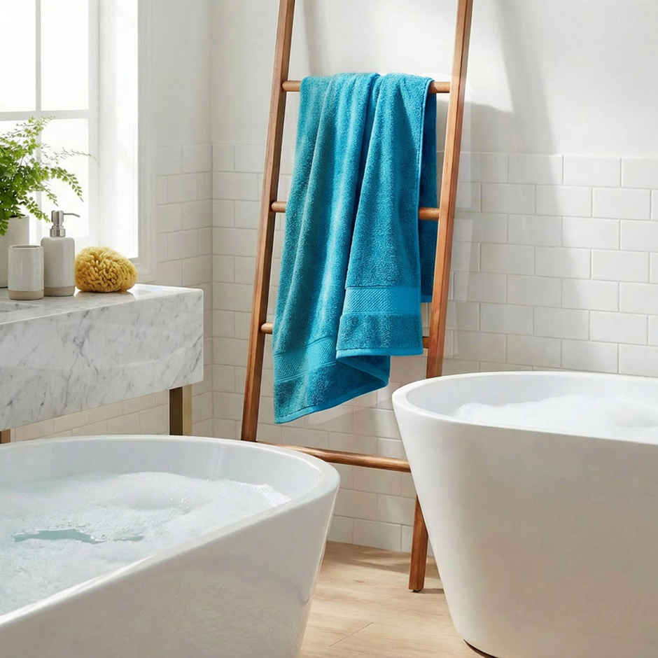 Mytrident Urban Comfort Cotton Bath Towel | Teal Sachet
