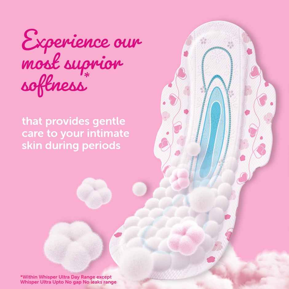 Whisper Ultra Skin Love Soft Sanitary Pads for Women, XL+ 30 Napkins