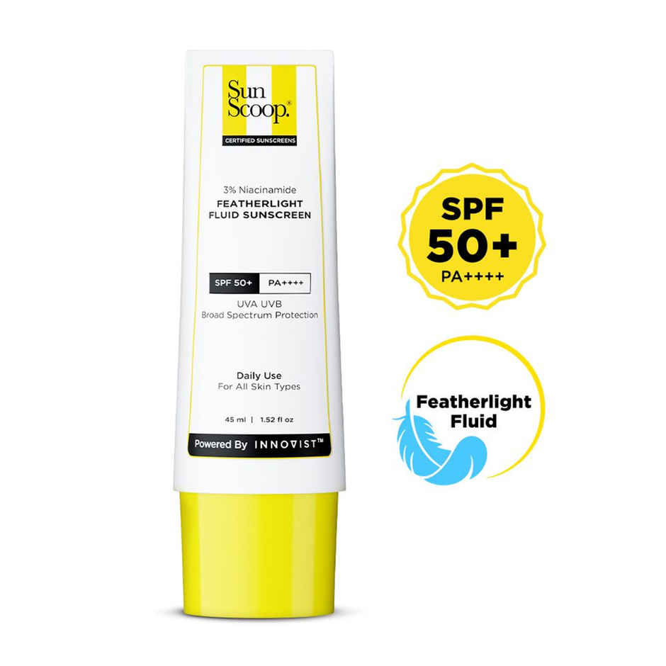Sunscoop's 3% Niacinamide Fluid Sunscreen | SPF 50+ PA++++ | Super light formula